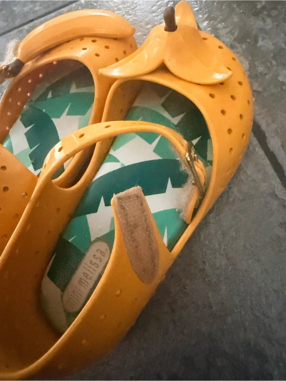 Mini Melissa Yellow Jelly Mary Jane Banana Sandals